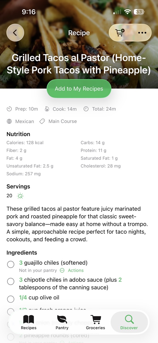 Recipe details